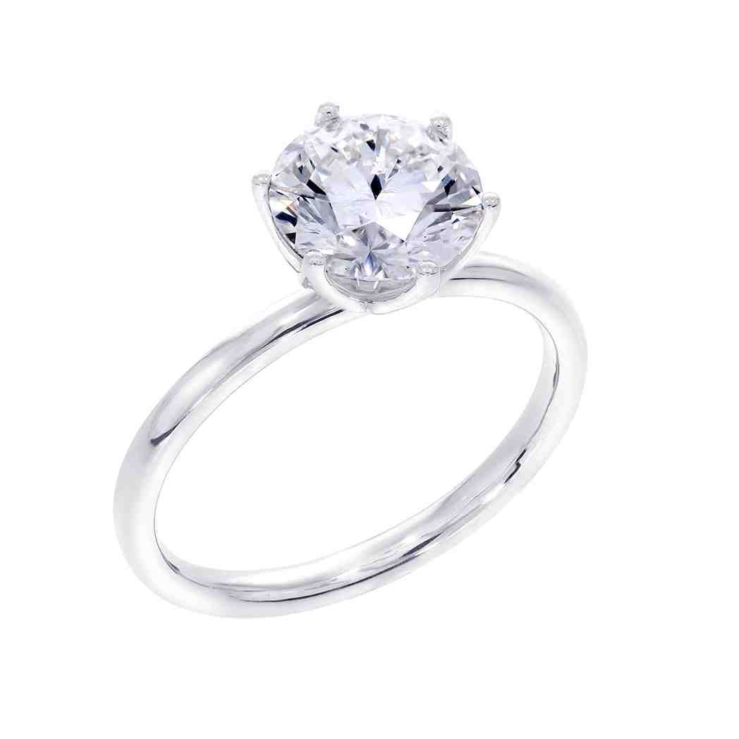 Round Brilliant Cut Lab Created Diamond Engagement Ring LR12991ARD